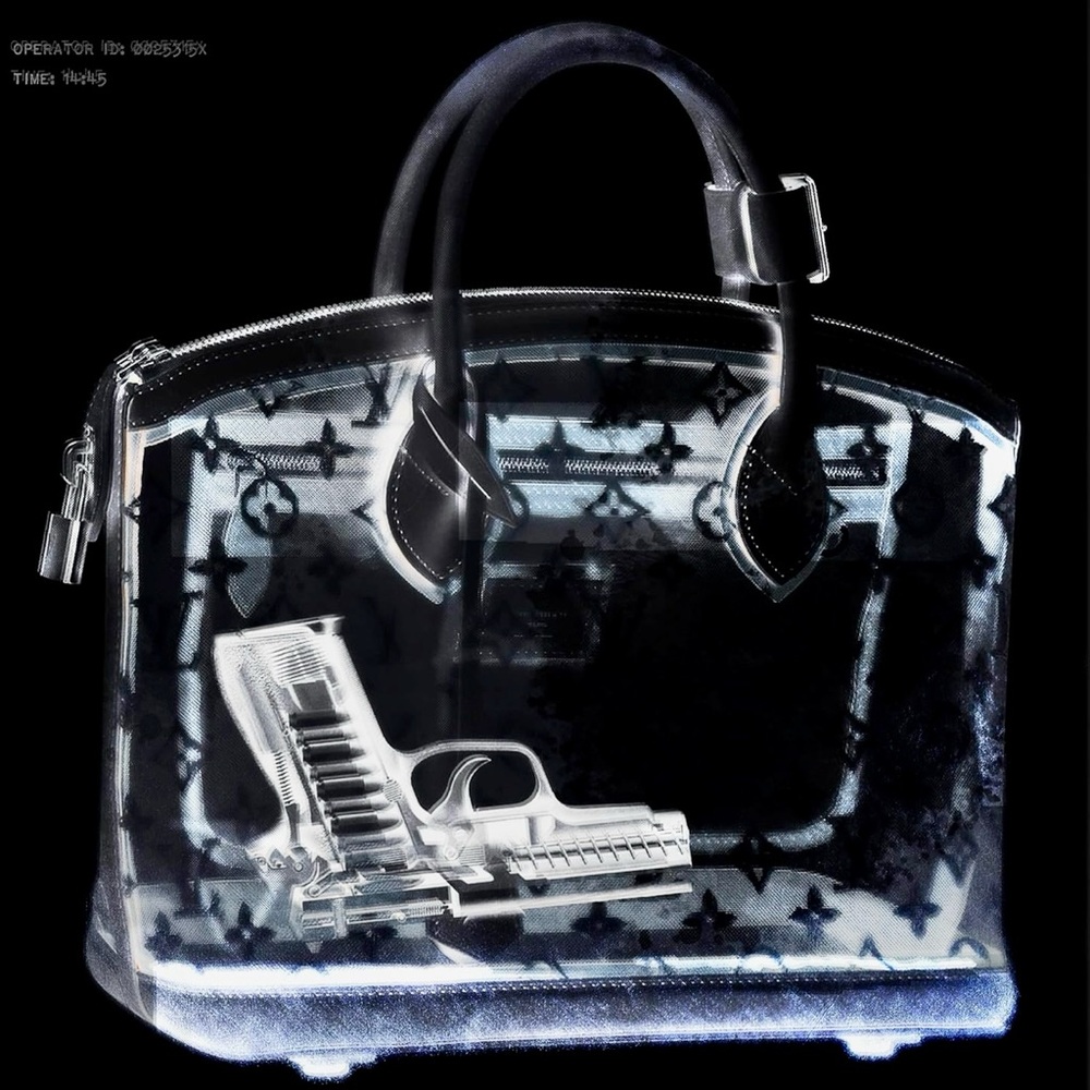 New luxury LV handbag with gun picture print wall, art home decor